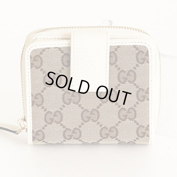 グッチ　ニツ折財布 346056 534563 ベージュ／ホワイト