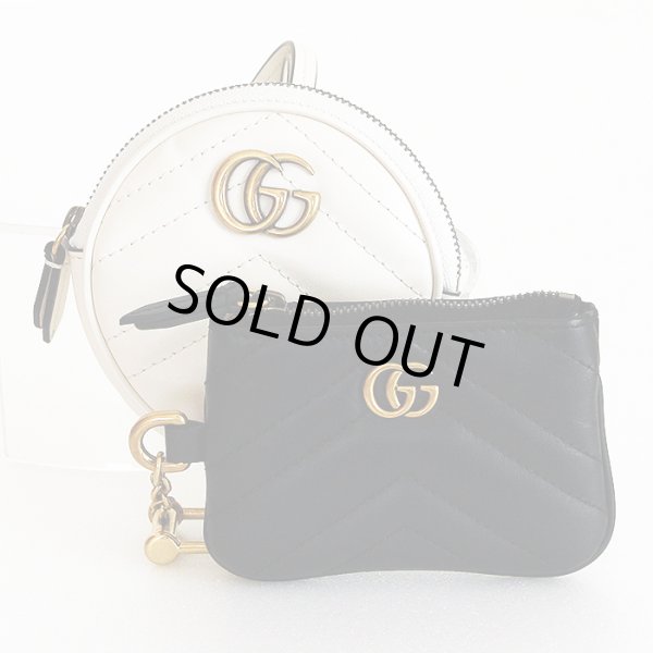 グッチ　GGマーモント コインケース＆キーケース 698787 2149 ブラック／ホワイト