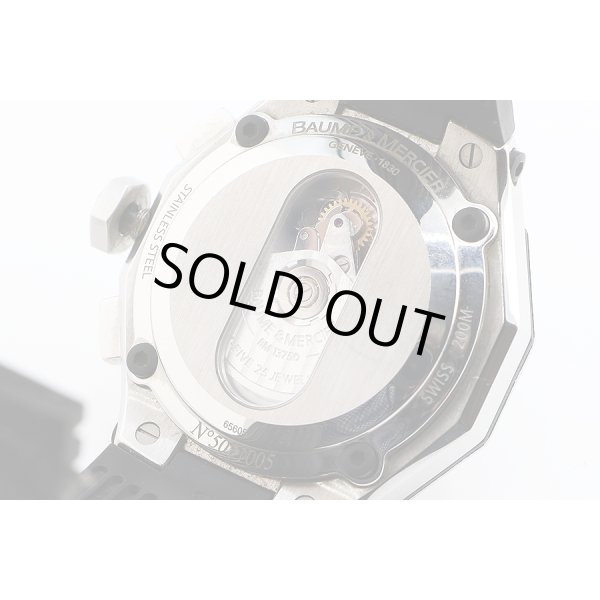 ボーム＆メルシエ　リビエラＳマグナム　クロノグラフ　ＭＯＡ０８７５５　黒文字盤　裏面拡大