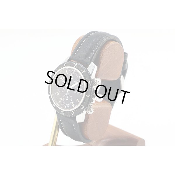 ジン　１０３　クロノグラフ　初期型　黒文字盤　サイド