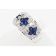 K18WG サファイアダイアイリリング 1.27ct 0.55ct 7.60g　サイド 