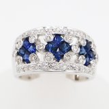 画像: K18WG サファイアダイアイリリング 1.27ct 0.55ct 7.60g