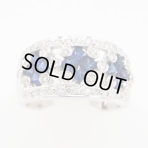 画像: K18WG サファイアダイアイリリング 1.27ct 0.55ct 7.60g