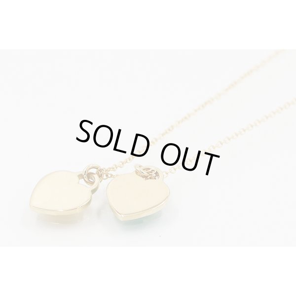 ティファニー　750YG ミニダブルハートタグペンダントネックレス 4.00g　裏面