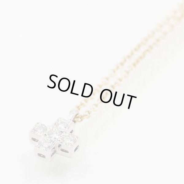 ティファニー　PT950/750YG クルーシフォーム ダイアイリペンダントネックレス 2.20g