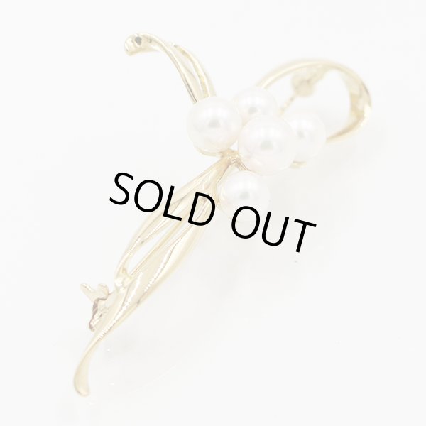 ミキモト K18 パール5Pイリブローチ 6.50g