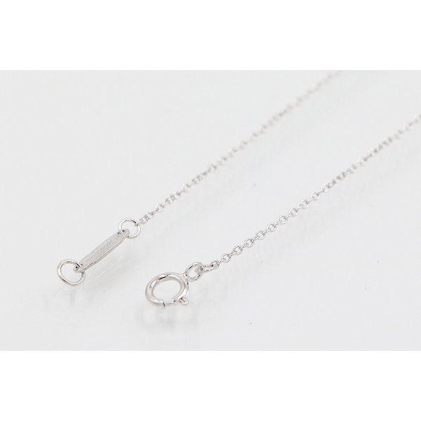 ティファニー　750WG メトロ3ロウ ダイアイリネックレス 4.10g　留め具外したイメージ