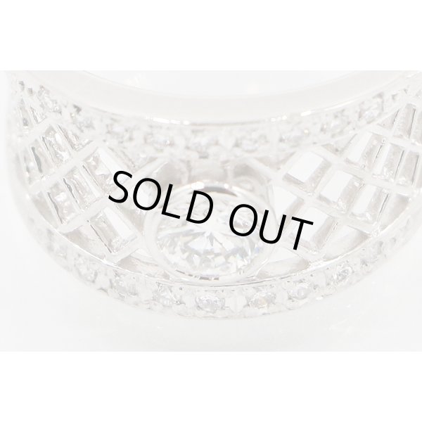 イヴ・サンローラン　PT900 ダイアイリリング 0.39ct 0.15ct 8.00g　拡大