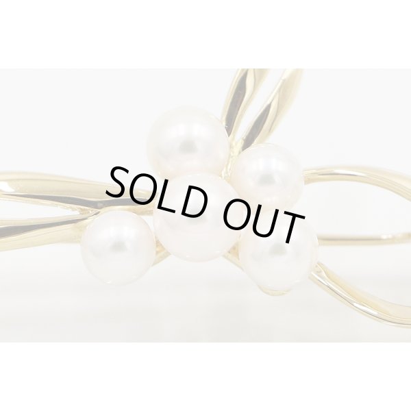 ミキモト K18 パール5Pイリブローチ 6.50g　拡大