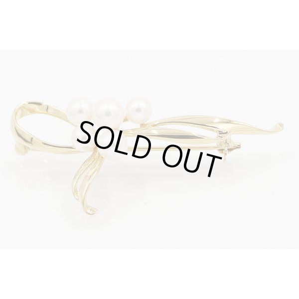 ミキモト K18 パール5Pイリブローチ 6.50g　サイド