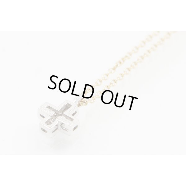 ティファニー　PT950/750YG クルーシフォーム ダイアイリペンダントネックレス 2.20g　裏面