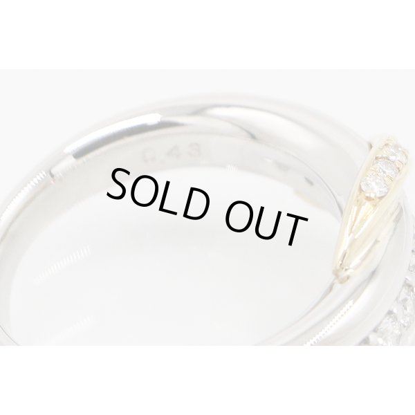 星の砂　PT900/K18 ダイアイリリング 0.43ct 12.70g　刻印(2)