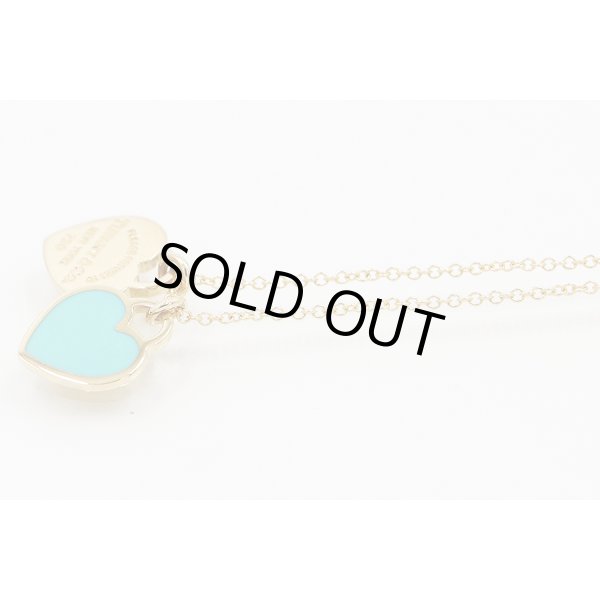 ティファニー　750YG ミニダブルハートタグペンダントネックレス 4.00g　サイド