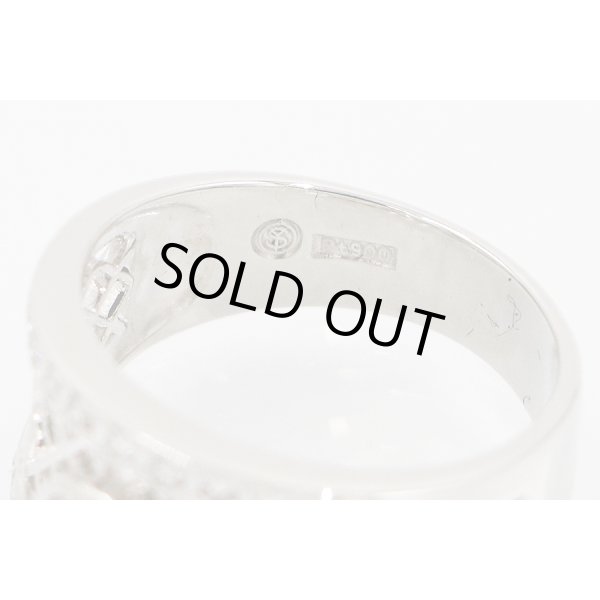 イヴ・サンローラン　PT900 ダイアイリリング 0.39ct 0.15ct 8.00g　刻印