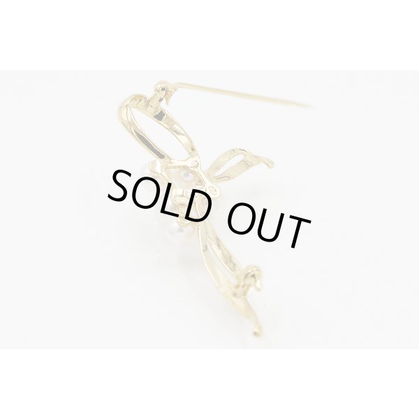 ミキモト K18 パール5Pイリブローチ 6.50g　留め具外したイメージ