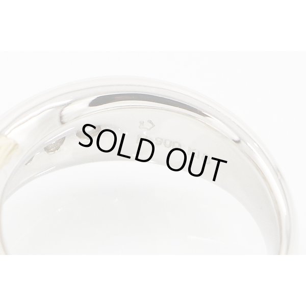 星の砂　PT900/K18 ダイアイリリング 0.43ct 12.70g　刻印