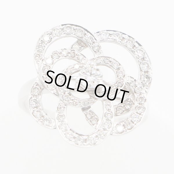 K18WG ダイアイリリング 0.75ct 4.90g