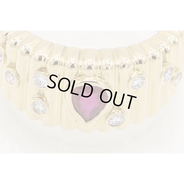 K18 ルビーダイアイリリング 0.59ct 0.20ct 9.30g　拡大