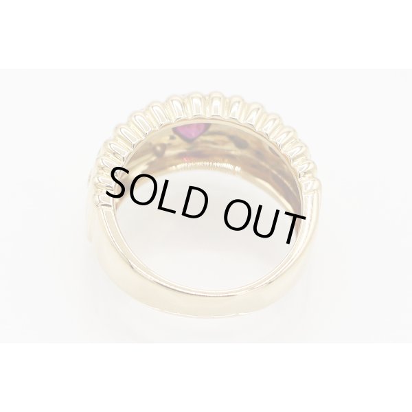 K18 ルビーダイアイリリング 0.59ct 0.20ct 9.30g　内側