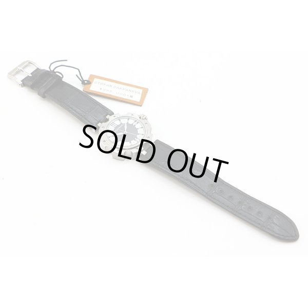 サルパネヴァ　Ｌｏｉｓｔｅ ２２　黒文字盤　革ベルト状態　表面