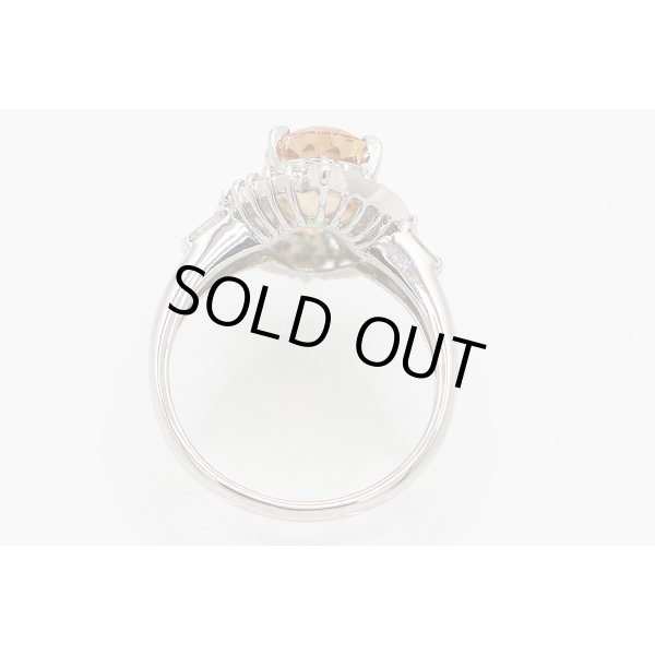 PT900 インペリアルトパーズダイアイリリング 2.896ct 0.584ct 6.50g　内側