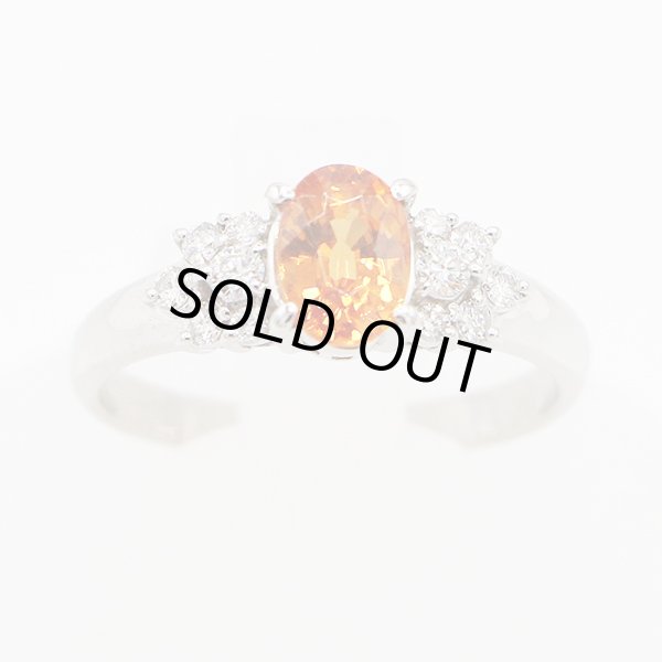 PT900 スペサルティンガーネットダイアイリリング 1.31ct 0.24ct 3.80g