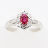 画像: PT900 ルビーダイアイリリング 0.55ct 0.50ct 5.60g
