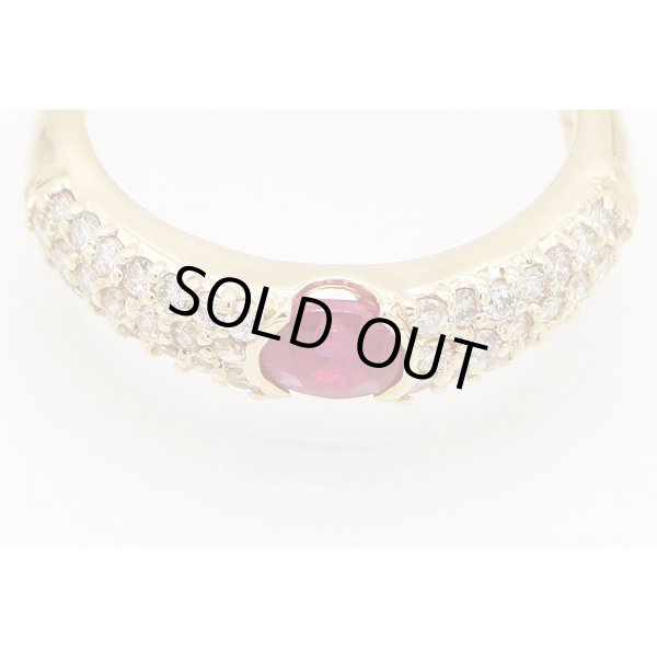 K18 ルビーダイアイリリング 0.46ct 0.45ct 4.20g　拡大