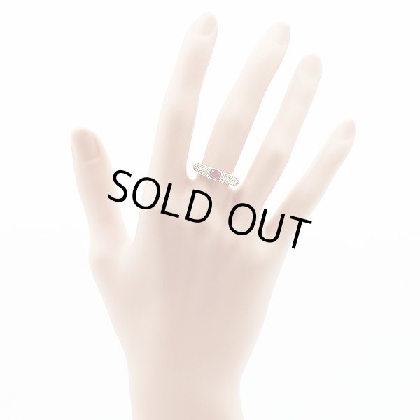 K18 ルビーダイアイリリング 0.46ct 0.45ct 4.20g　装着イメージ