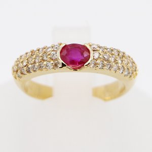 画像: K18 ルビーダイアイリリング 0.46ct 0.45ct 4.20g