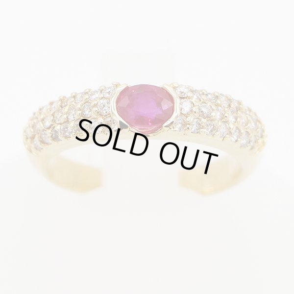 K18 ルビーダイアイリリング 0.46ct 0.45ct 4.20g