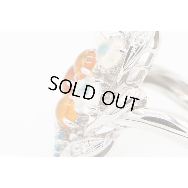 PT900 マルチオパールトルマリンダイアイリリング 2.12ct 0.31ct 0.06ct 11.00g　サイド拡大