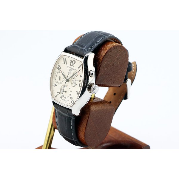 天賞堂　ワールドトラベラー　ベージュ文字盤　サイド