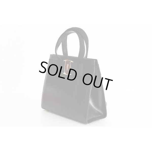 サルヴァトーレフェラガモ ヴァラリボン スクエアハンドバック BA214178 ブラック　サイド