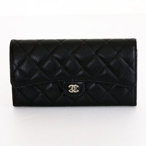 画像: シャネル　クラシック ロング フラップ ウォレット AP0241 ブラック／GP金具