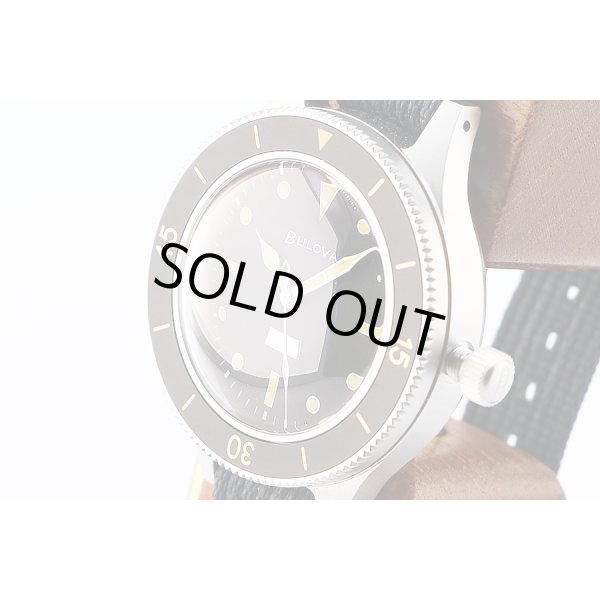 ブローバ　ミルシップ　Ｗ２１８１　サブマーシブル　黒文字盤　サイド拡大