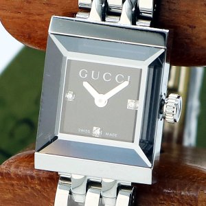 画像: グッチ　Ｇフレームスクエア　ＹＡ１２８．５　黒文字盤　３Ｐ