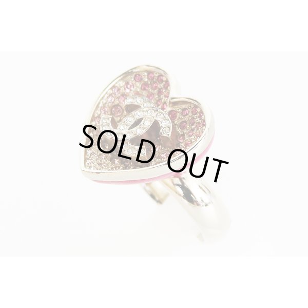 シャネル　ハートリング C23P ゴールド／ピンク　サイド