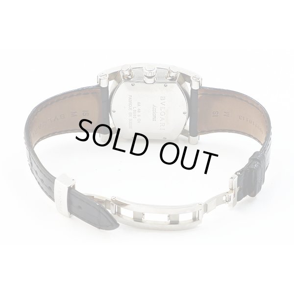 ブルガリ　アショーマ　クロノグラフ　ＡＡ４８ＳＣＨ　黒文字盤　革ベルト