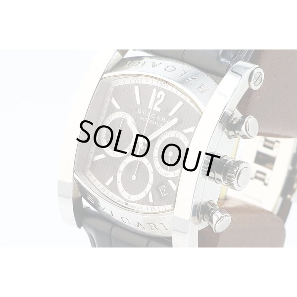 ブルガリ　アショーマ　クロノグラフ　ＡＡ４８ＳＣＨ　黒文字盤　サイド拡大