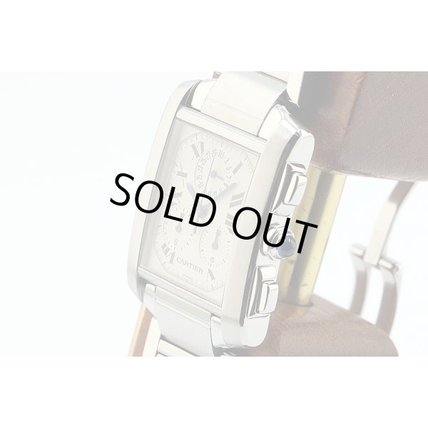カルティエ　タンクフランセーズ　クロノリフレックス　白文字盤　サイド拡大