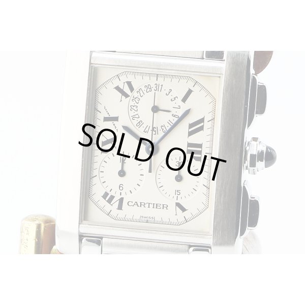 カルティエ　タンクフランセーズ　クロノリフレックス　白文字盤　表面