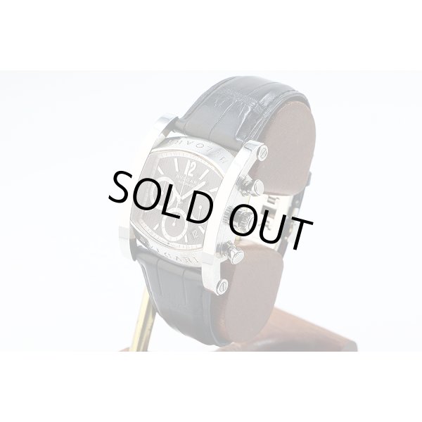 ブルガリ　アショーマ　クロノグラフ　ＡＡ４８ＳＣＨ　黒文字盤　サイド