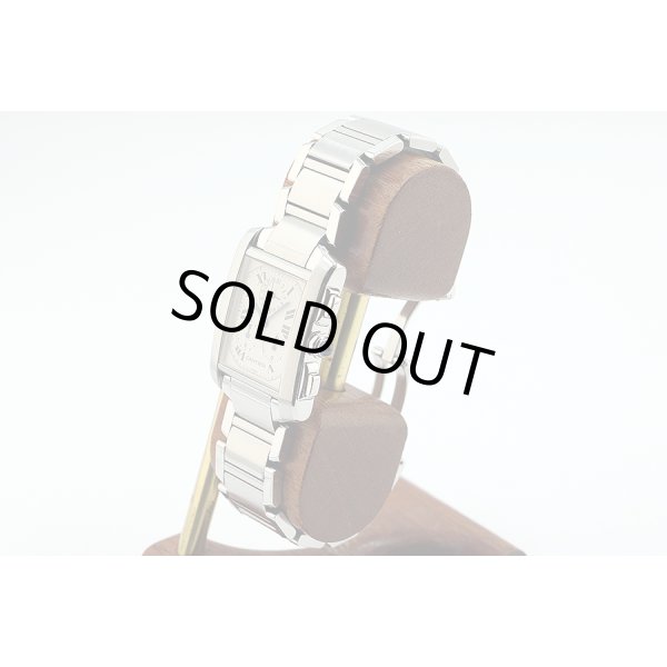 カルティエ　タンクフランセーズ　クロノリフレックス　白文字盤　サイド