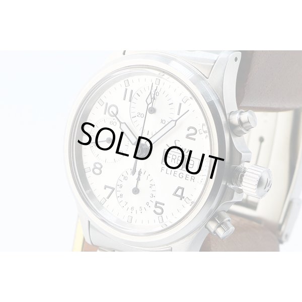 ジン　３５６ＳＡ　フリーガーIII　クロノグラフ　銀文字盤　サイド拡大