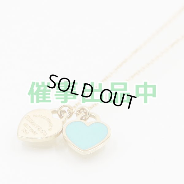 画像1: ティファニー　750YG ミニダブルハートタグペンダントネックレス 4.00g (1)