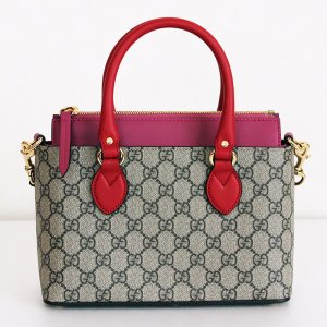 画像: グッチ　GGスプリーム 2WAYミニショルダーバック 453177 204991 ベージュ／ピンク／レッド