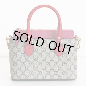画像: グッチ　GGスプリーム 2WAYミニショルダーバック 453177 204991 ベージュ／ピンク／レッド