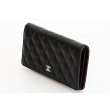 シャネル　マトラッセ ニツ折長財布 A31509 ブラック／SIV金具　サイド