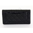 シャネル　マトラッセ ニツ折長財布 A31509 ブラック／SIV金具　裏面